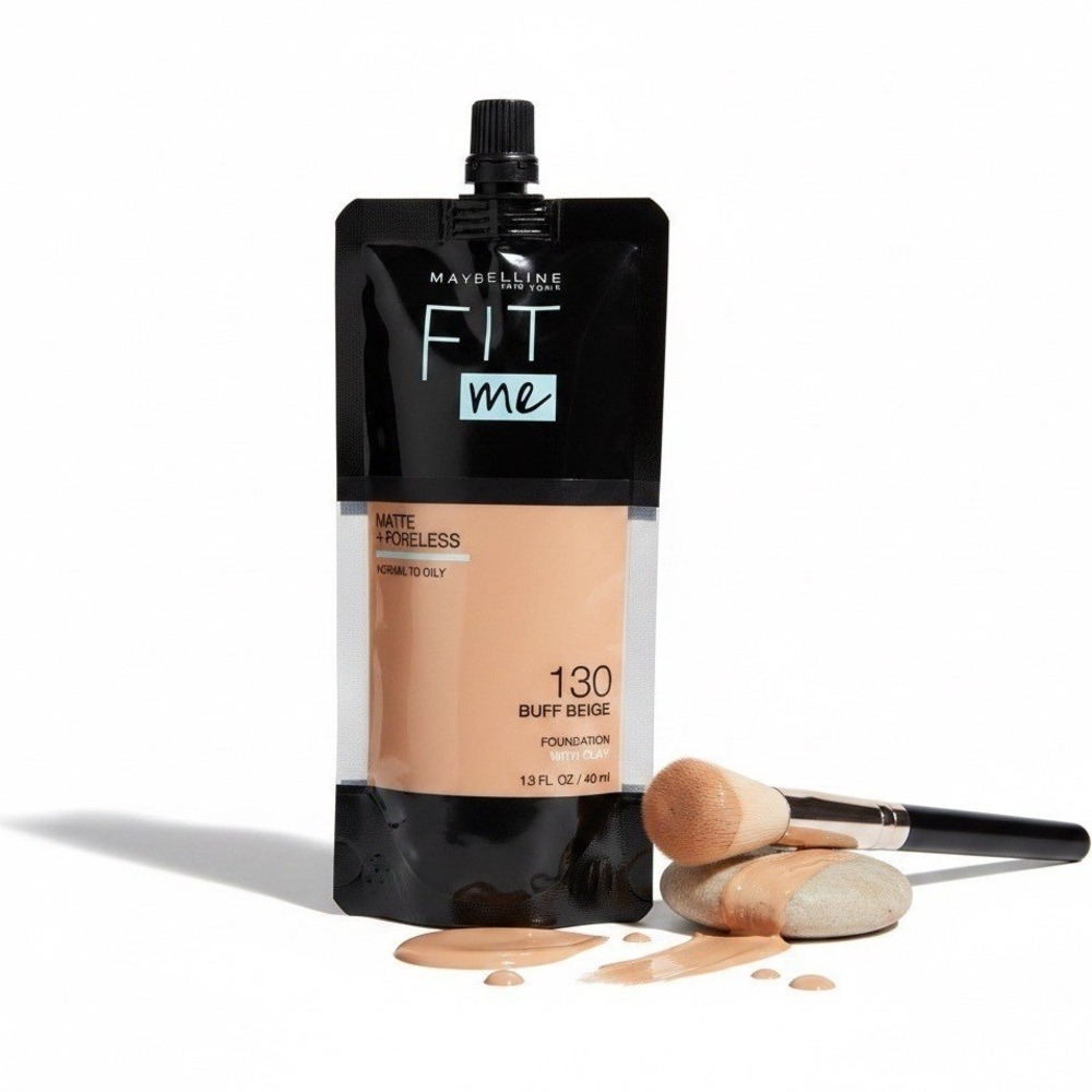 Maybelline New York Fit Me Matte & Poreless Liquid Foundation Clay Pouch 1.3 Oz